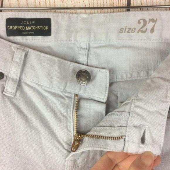 J. Crew Women's Size 27 Light Grey Cropped Matchstick Denim Jeans Stretch - Picture 4 of 8